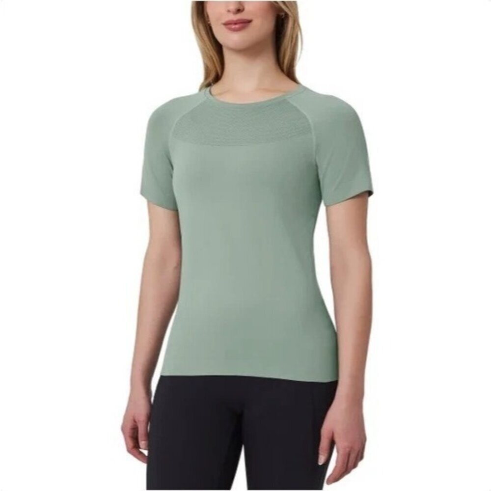 Mondetta Women's XS Fitted Active Seamless Short Sleeve T-Shirt Green N0948